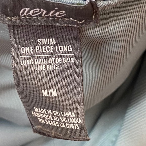 AERIE One Piece Swimsuit Cut Out Geometric Print Halter - Picture 6 of 8